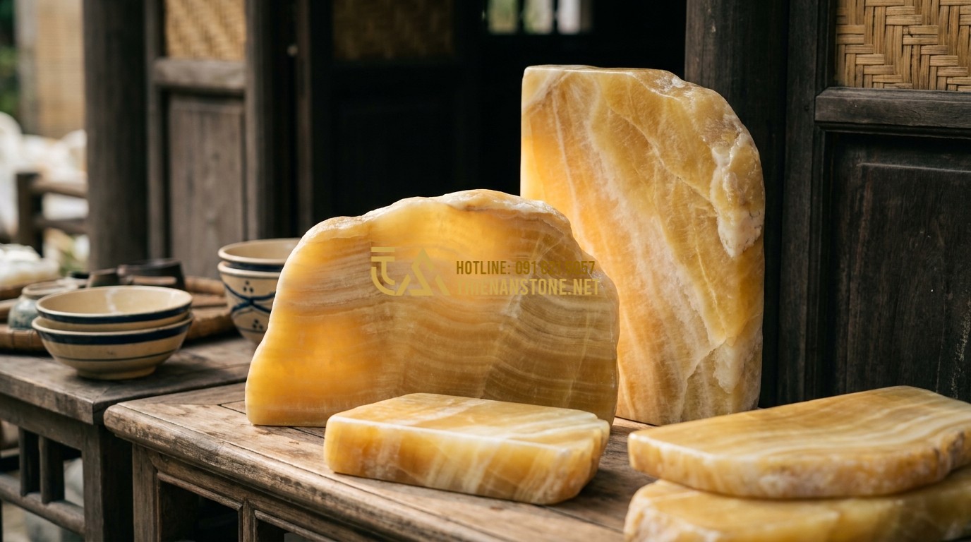 Tạo ảnh tiếng Anh: Close-up of various natural stone samples: granite, marble, and basalt. Highlighting the rich textures, colors, and mineral glints. Professional product lighting, architectural material focus.