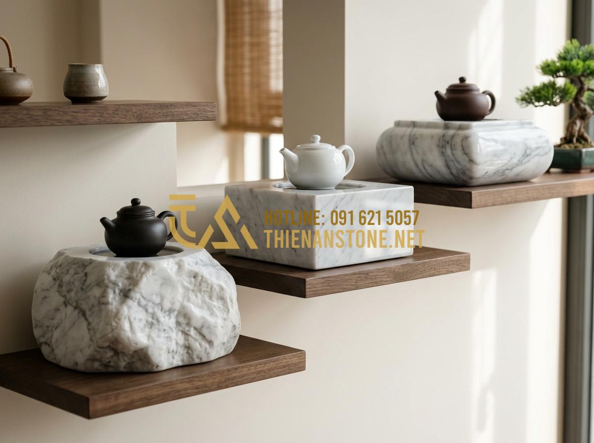 15+ Mẫu bếp đá đun nước pha trà Nhật Bản đẹp và tinh xảo nhất hiện nay - Hình 3 15+ Mẫu bếp đá đun nước pha trà Nhật Bản đẹp và tinh xảo nhất hiện nay - Tạo ảnh tiếng Anh: A collection of different stone tea stoves displayed on minim
