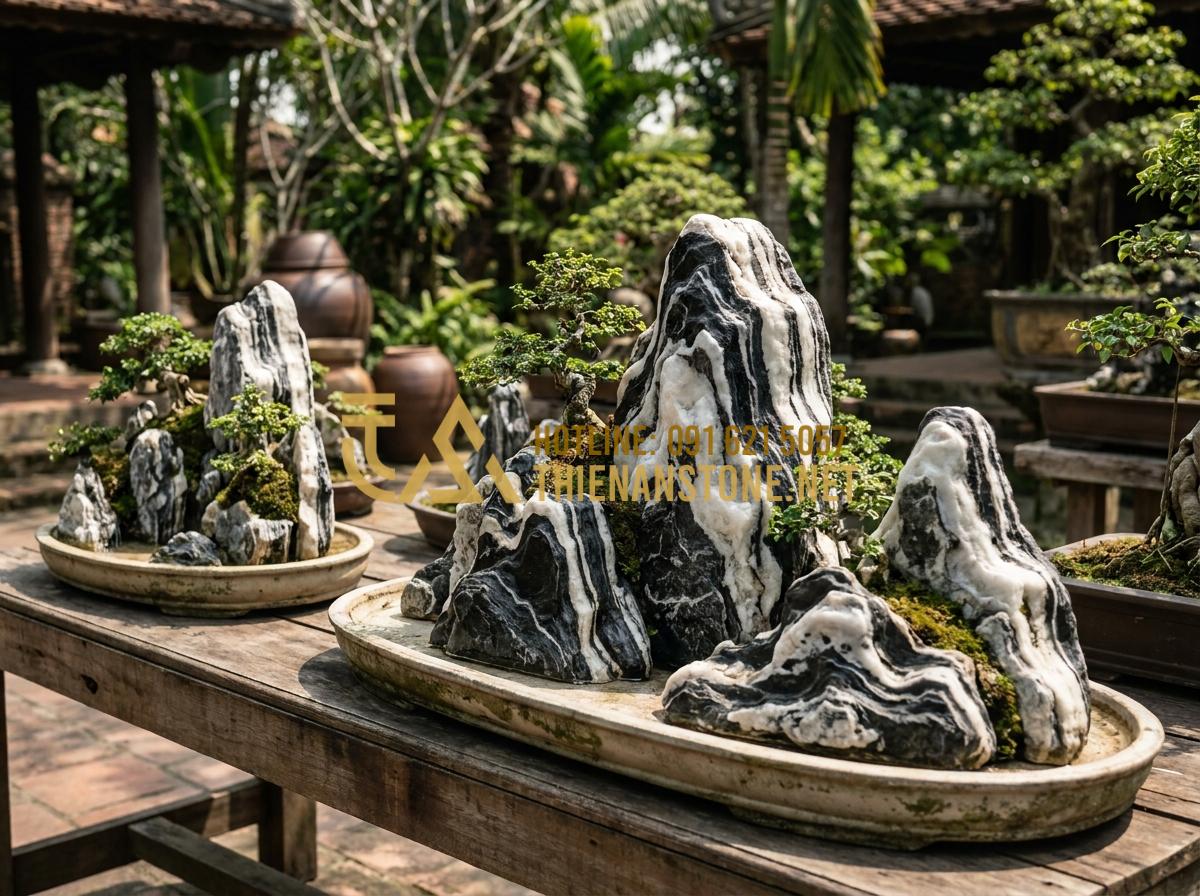 15+ Mẫu tiểu cảnh đá Tuyết Sơn hiện đại tối ưu diện tích sân vườn - Hình 24 15+ Mẫu tiểu cảnh đá Tuyết Sơn hiện đại tối ưu diện tích sân vườn - Showcase of completed projects by Da Canh Thien An featuring various Tuyet Son s