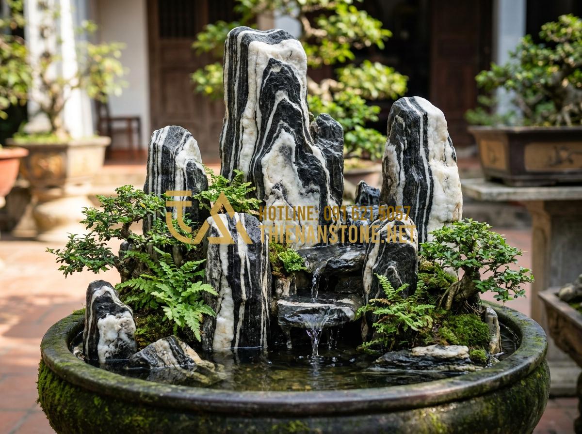 15+ Mẫu tiểu cảnh đá Tuyết Sơn hiện đại tối ưu diện tích sân vườn - Hình 5 15+ Mẫu tiểu cảnh đá Tuyết Sơn hiện đại tối ưu diện tích sân vườn - Detailed schematic of modern Tuyet Son stone miniature garden layout showing ver
