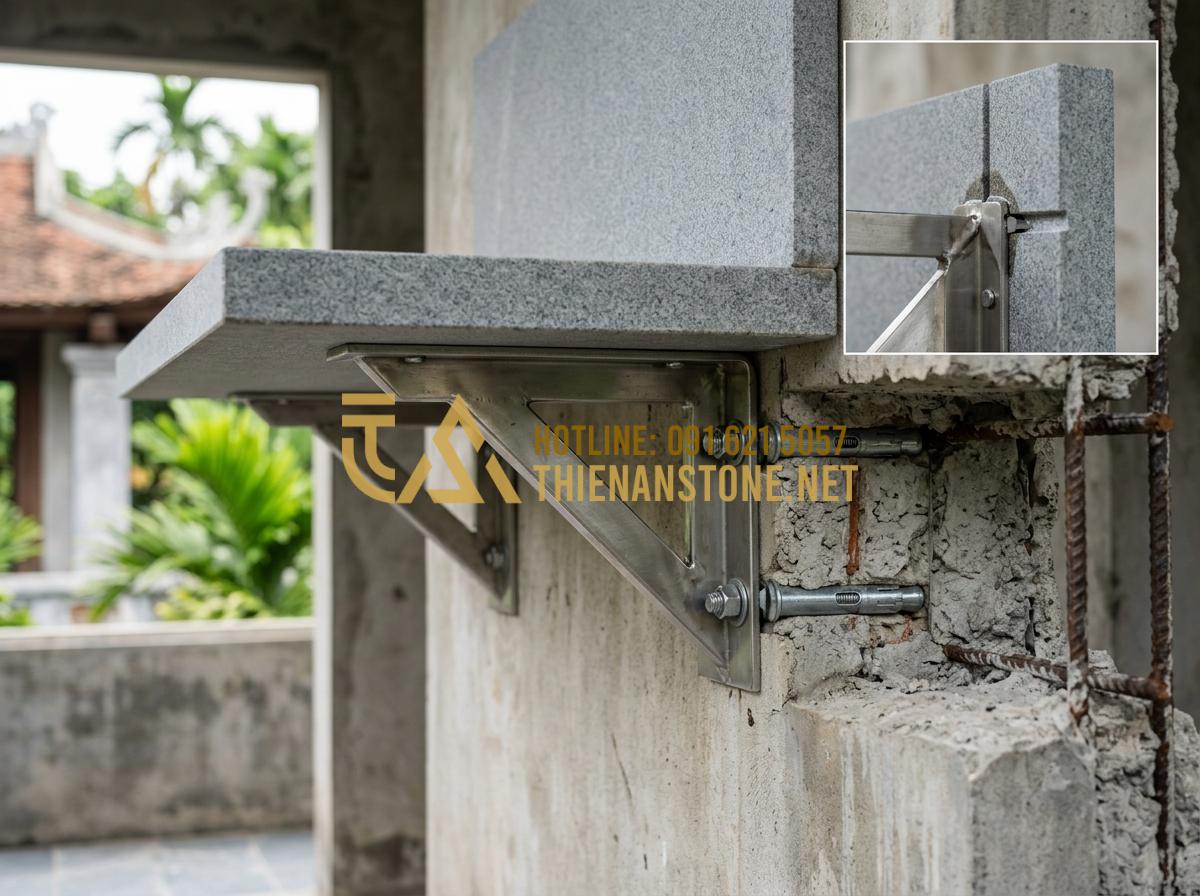 7+ Mẫu Bàn Thờ Đá Công Giáo Mini Cho Gia Đình Chung Cư Đẹp Tinh Tế - Hình 6 7+ Mẫu Bàn Thờ Đá Công Giáo Mini Cho Gia Đình Chung Cư Đẹp Tinh Tế - Tạo ảnh tiếng Anh: [A technical diagram showing the installation process of a st