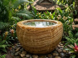 Ang Đựng Nước Bằng Đá Tự Nhiên: Lợi Ích, Đặc Điểm Và Ứng Dụng Thực Tế - Large natural stone water jar carved from solid granite block with unique natura