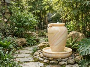 Ang Nước Phong Thủy Đặt Hướng Nào Để Thu Hút Tài Lộc Và May Mắn Tối Đa? - Traditional Vietnamese stone water urn (ang nuoc phong thuy) carved from natural