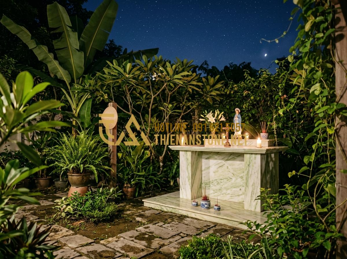 Bàn Thờ Thiên (Bàn Thiên) Công Giáo Ngoài Trời: Ý Nghĩa Và Cách Đặt Chuẩn - Hình 3 Bàn Thờ Thiên (Bàn Thiên) Công Giáo Ngoài Trời: Ý Nghĩa Và Cách Đặt Chuẩn - Tạo ảnh tiếng Anh: A family of three generations - an elderly couple, their son