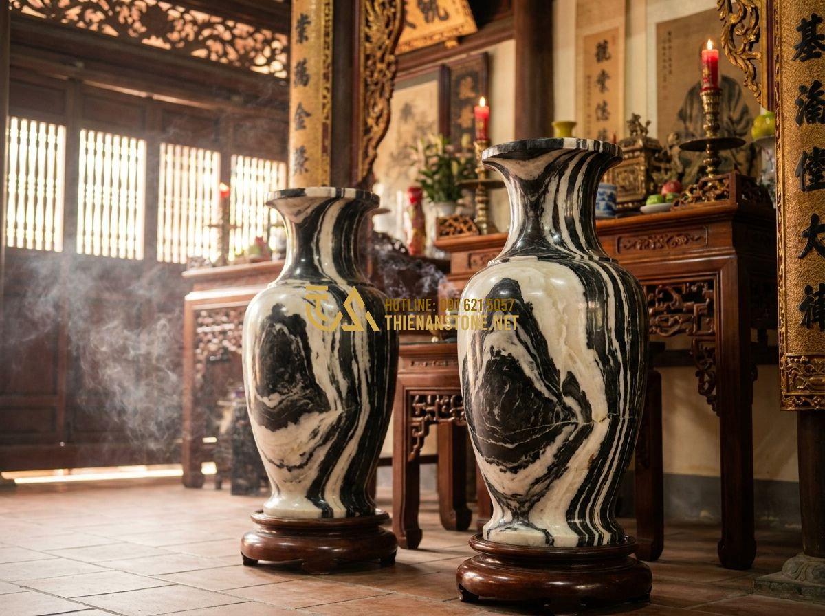 Báo Giá Lục Bình Đá Tự Nhiên Mới Nhất 2026 – Giá Lục Bình Bằng Đá Theo Kích Thước Chi Tiết - Hình 2 Báo Giá Lục Bình Đá Tự Nhiên Mới Nhất 2026 – Giá Lục Bình Bằng Đá Theo Kích Thước Chi Tiết - Tạo ảnh tiếng Anh: An elderly Vietnamese man with a kind face looking with satis