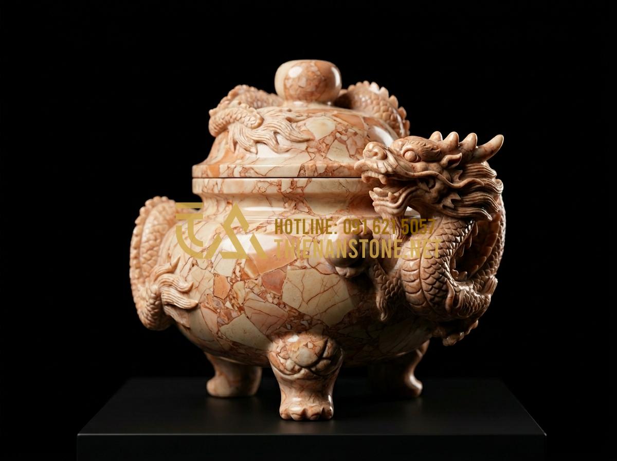 Bát Hương Đá Cổ: Khám Phá Vẻ Đẹp Trầm Mặc Và Ý Nghĩa Tâm Linh Sâu Sắc - Hình 6 Bát Hương Đá Cổ: Khám Phá Vẻ Đẹp Trầm Mặc Và Ý Nghĩa Tâm Linh Sâu Sắc - Tạo ảnh tiếng Anh: A professional studio photograph of a finished stone incense