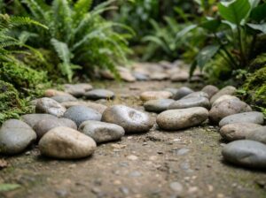 Bật Mí Cách Trang Trí Bằng Đá Cuội Vừa Tiết Kiệm Vừa Tinh Tế Cho Không Gian - Close-up view of smooth, rounded river pebbles in natural earth tones scattered