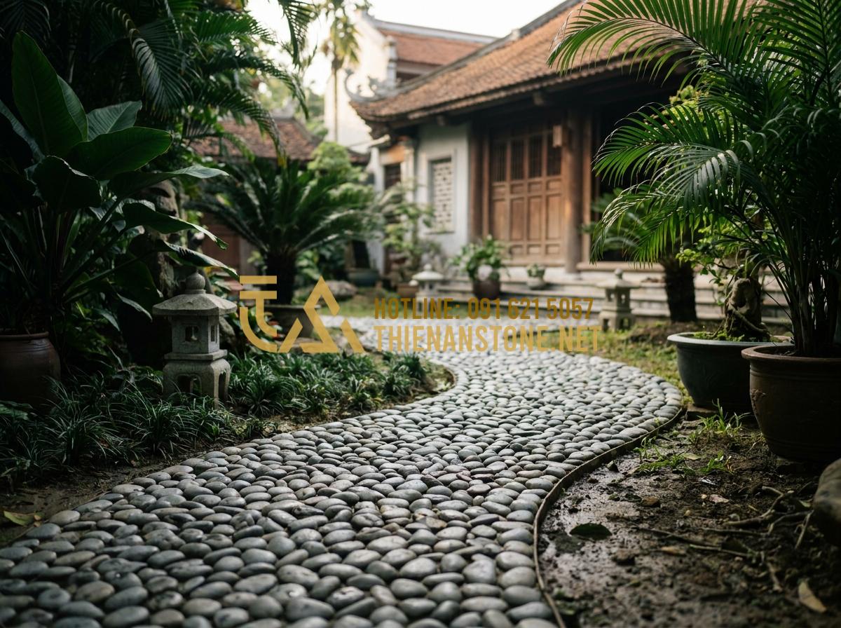 Bật Mí Cách Trang Trí Bằng Đá Cuội Vừa Tiết Kiệm Vừa Tinh Tế Cho Không Gian - Hình 20 Bật Mí Cách Trang Trí Bằng Đá Cuội Vừa Tiết Kiệm Vừa Tinh Tế Cho Không Gian - Successfully corrected and beautifully finished pebble stone landscape project i
