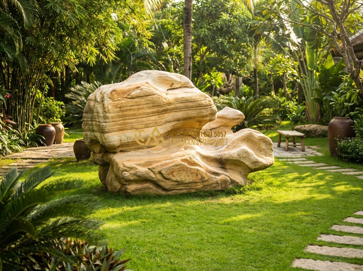 Bí Quyết Chơi Đá Cảnh Phong Thủy Để Cân Bằng Năng Lượng Nhà Ở Và Sân Vườn - Tạo ảnh tiếng Anh: A heartwarming scene of an old Vietnamese teacher sitting in