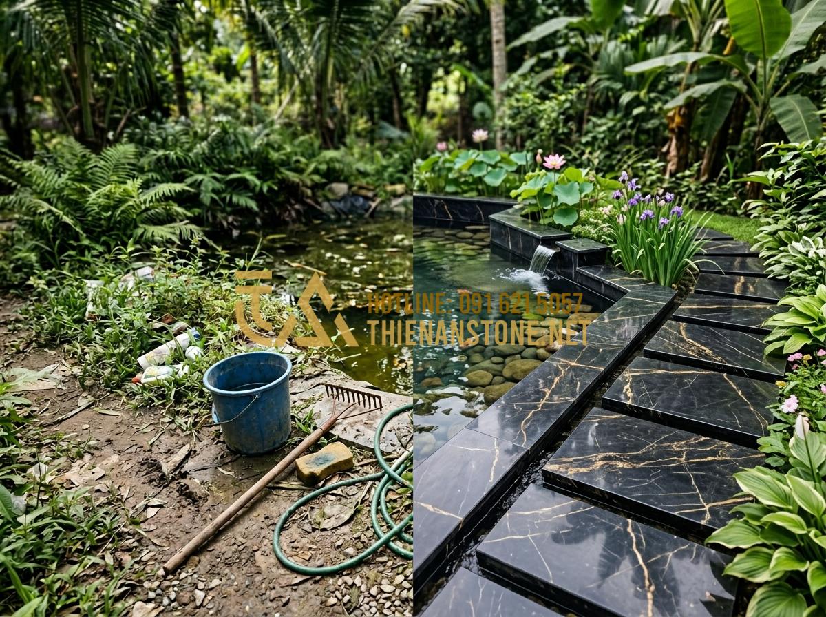 Bí quyết vệ sinh nắp hút đáy đá tự nhiên để hệ thống lọc luôn thông suốt - Tạo ảnh tiếng Anh: [A flashback scene showing a beginner looking confused and st