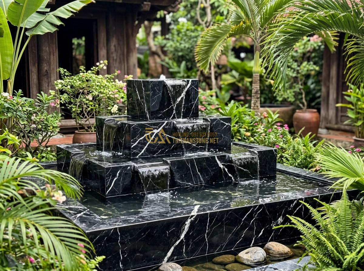 Cách Bảo Dưỡng Đài Phun Nước Bằng Đá Tự Nhiên Để Luôn Bền Đẹp Theo Thời Gian - Professionally cleaned deep maintenance on large natural stone water fountain re