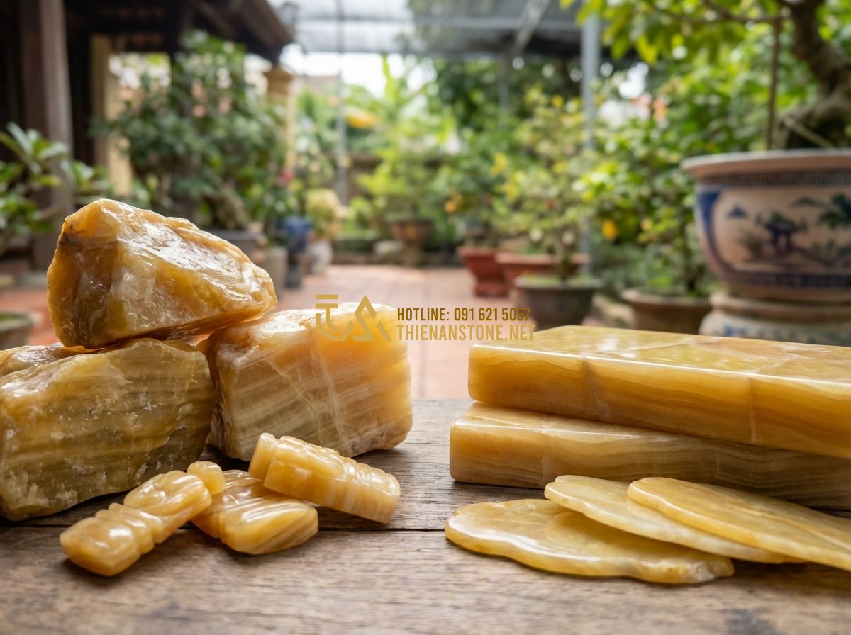Cách Chọn Bàn Ghế Đá Tự Nhiên Nguyên Khối Đúng Chuẩn - Hướng Dẫn Chi Tiết 2024 - Tạo ảnh tiếng Anh: An infographic-style image showing different types of natural
