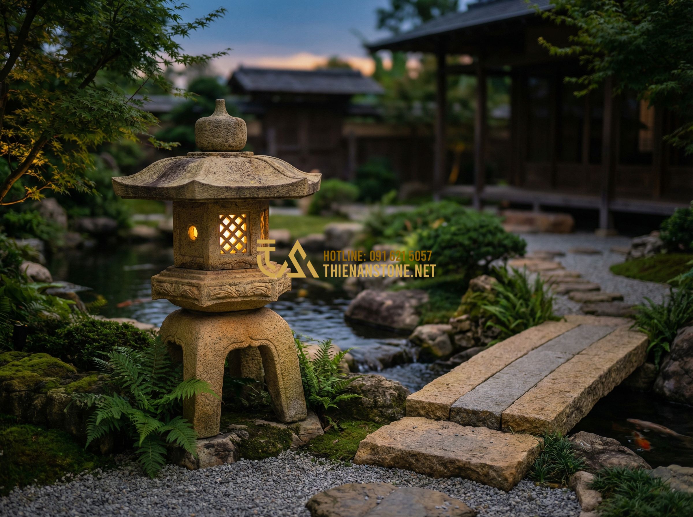 Cách Chọn Đèn Đá Sân Vườn Đúng Chuẩn: 7 Tiêu Chí Không Thể Bỏ Qua - Tạo ảnh tiếng Anh: A professional landscape designer standing in a lush Japanese