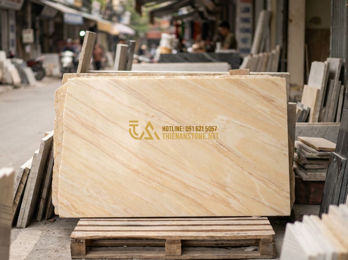 Cách Chọn Lan Can Đá Đẹp & Bản Vẽ Thiết Kế Lan Can Đá Chuẩn Mỹ Nghệ - Hình 4 Cách Chọn Lan Can Đá Đẹp & Bản Vẽ Thiết Kế Lan Can Đá Chuẩn Mỹ Nghệ - Tạo ảnh tiếng Anh: [Samples of different types of natural stones: green blueston