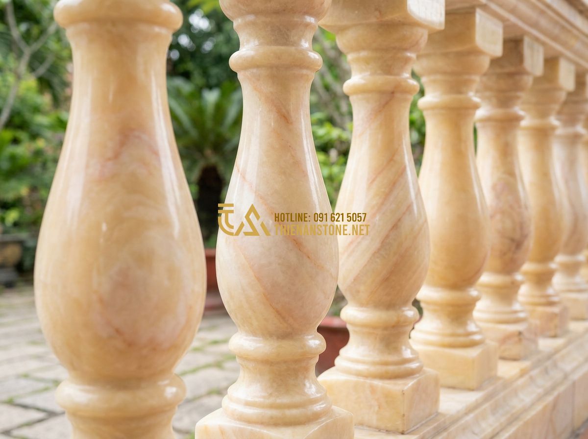 Cách Chọn Lục Bình Đá Lan Can Đẹp, Bền & Phù Hợp Kiến Trúc Nhà Việt - Hình 1 Cách Chọn Lục Bình Đá Lan Can Đẹp, Bền & Phù Hợp Kiến Trúc Nhà Việt - Tạo ảnh tiếng Anh: A high-end professional photography of a traditional Vietname