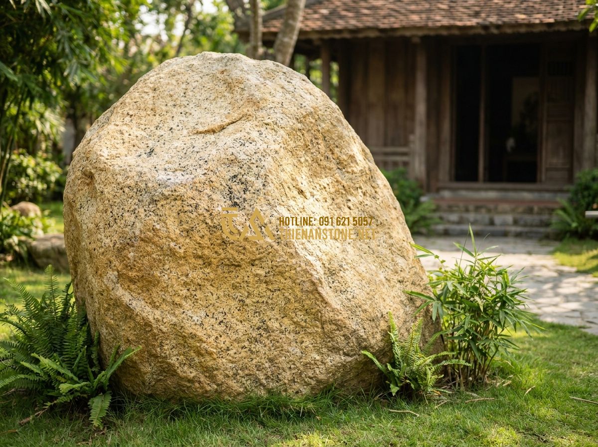 Cách Lát Đá Cubic Sân Vườn Chuẩn Kỹ Thuật – Hướng Dẫn Thi Công Đẹp Bền Mãi - Hình 4 Cách Lát Đá Cubic Sân Vườn Chuẩn Kỹ Thuật – Hướng Dẫn Thi Công Đẹp Bền Mãi - Tạo ảnh tiếng Anh: A close-up of a skilled mason's hands wearing protective glov