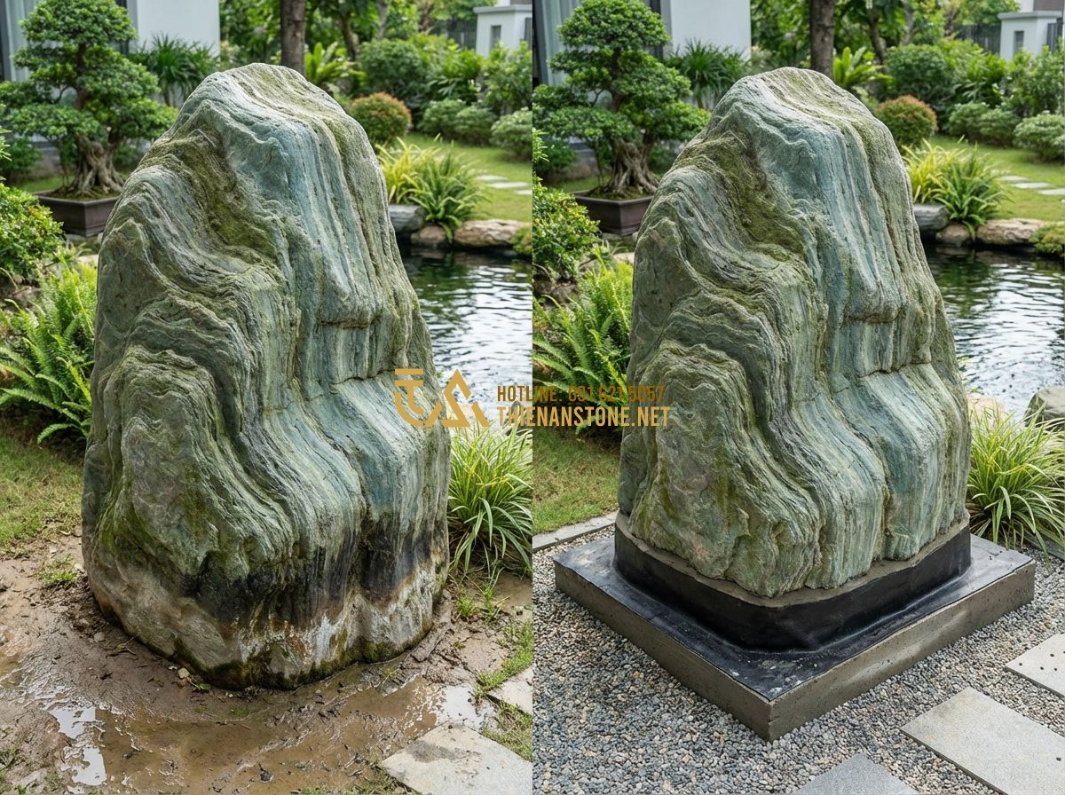 Cách Ốp Đá Rối Đẹp, Chuẩn Kỹ Thuật – Hướng Dẫn Thi Công Thực Tế - Tạo ảnh tiếng Anh: An infographic showing the consequences of poor stone install
