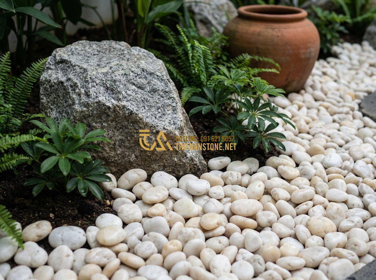 Cách Trang Trí Tiểu Cảnh Bằng Sỏi Đá Đẹp Nhất Cho Người Mới Bắt Đầu - Hình 5 Cách Trang Trí Tiểu Cảnh Bằng Sỏi Đá Đẹp Nhất Cho Người Mới Bắt Đầu - Tạo ảnh tiếng Anh: A person sketching a garden design on a piece of paper, with