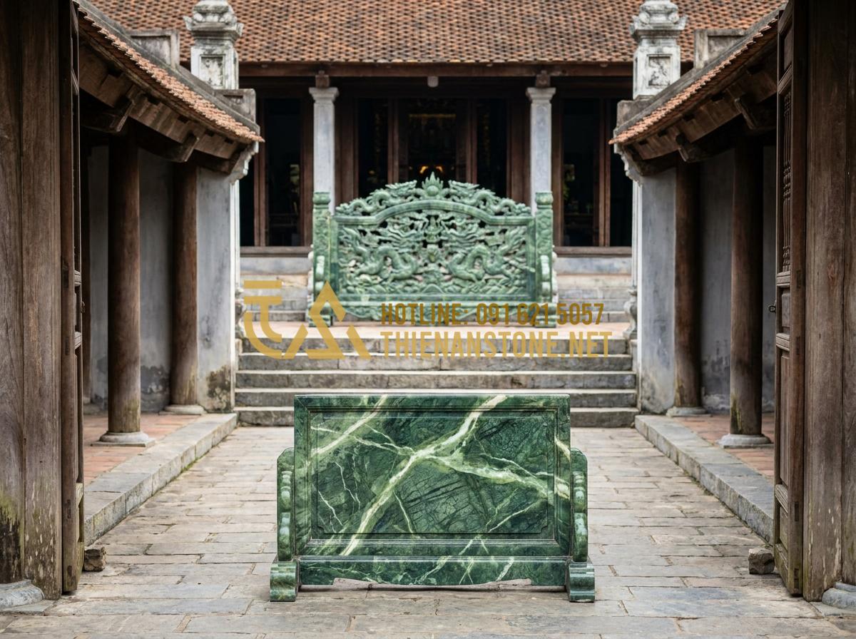 Chiếu Rồng Đá Là Gì? Ý Nghĩa Tâm Linh Và Vị Trí Đặt Chuẩn Phong Thủy - Tạo ảnh tiếng Anh: A wide-angle landscape shot showing the architectural differe