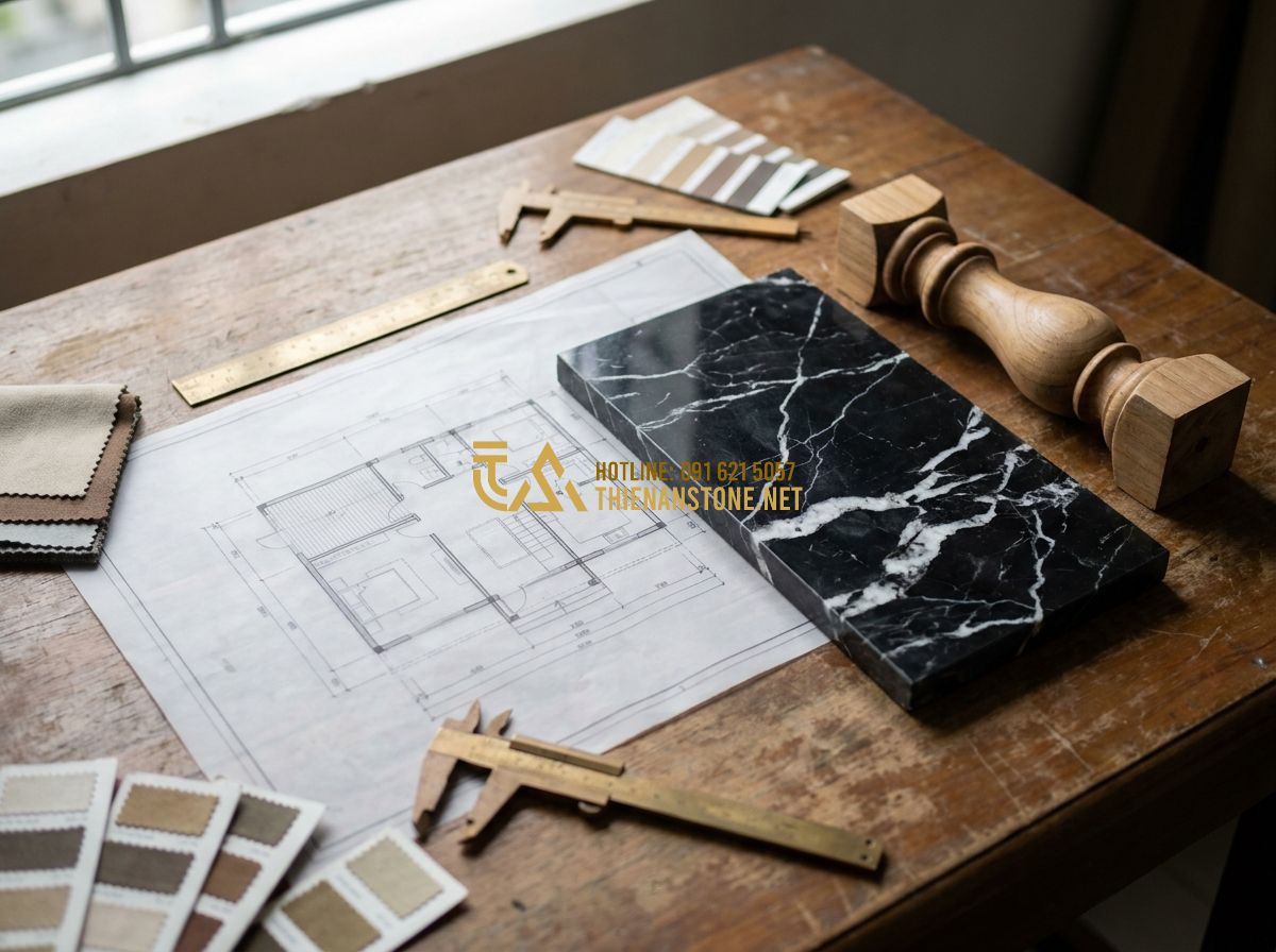 Con Tiện Đá Tự Nhiên Đẹp 2026: 130+ Mẫu Con Tiện Đá Hoa Cương & Đá Trắng Sang Trọng Cho Lan Can Cầu Thang - Hình 3 Con Tiện Đá Tự Nhiên Đẹp 2026: 130+ Mẫu Con Tiện Đá Hoa Cương & Đá Trắng Sang Trọng Cho Lan Can Cầu Thang - Stunning interior view of a bright minimalist villa lobby. A staircase with pure