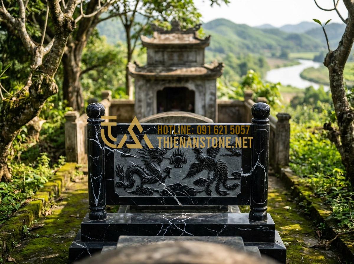 Cuốn Thư Đá Lăng Mộ Đẹp Nhất: Tổng Hợp Các Mẫu Cho Nghĩa Trang Gia Đình - Feng shui arrangement of stone tomb scroll in family cemetery with auspicious sy