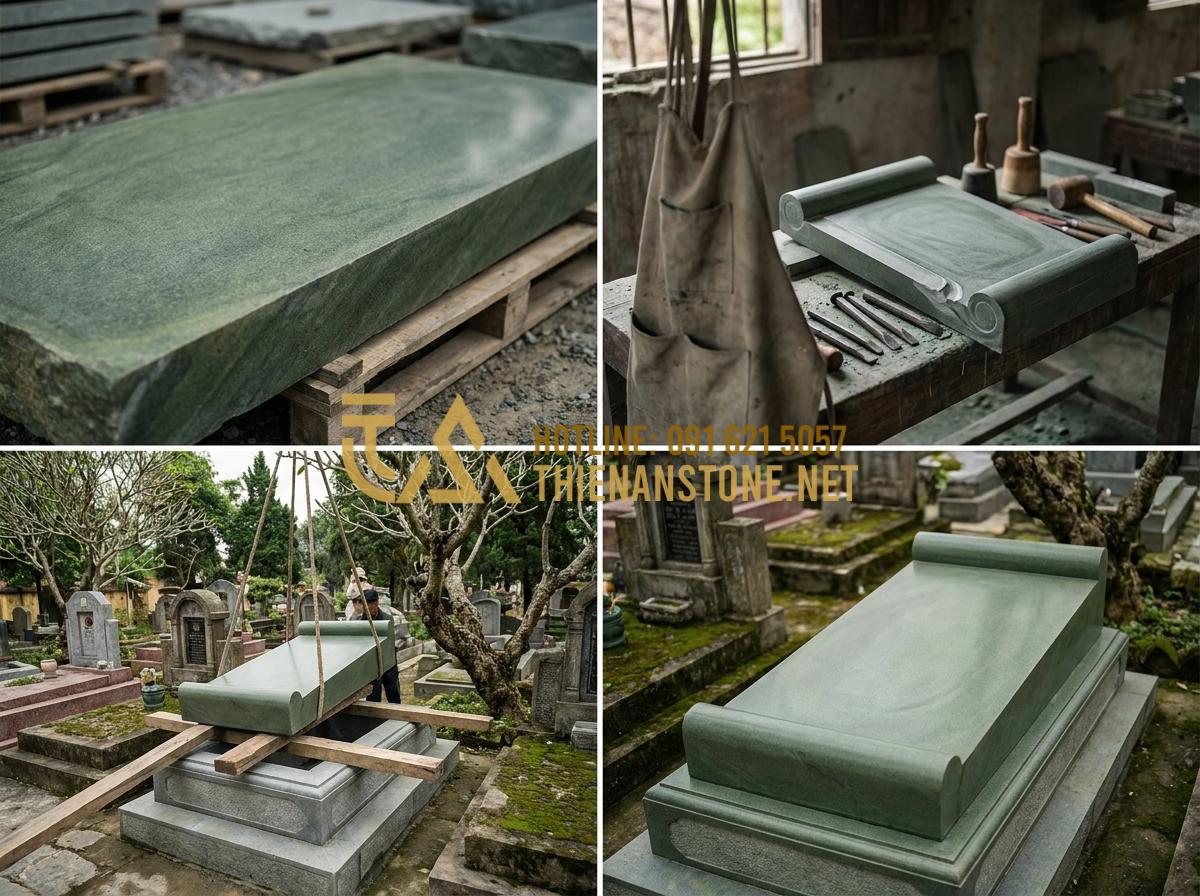 Cuốn Thư Đá Lăng Mộ Đẹp Nhất: Tổng Hợp Các Mẫu Cho Nghĩa Trang Gia Đình - Practical experience demonstration of selecting and installing durable stone tom