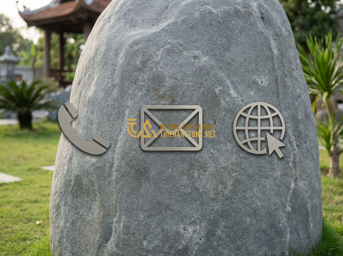 Đá Bước Dạo Sa Thạch - So Sánh Với Đá Bazan Và Ứng Dụng Trong Sân Vườn - Hình 7 Đá Bước Dạo Sa Thạch - So Sánh Với Đá Bazan Và Ứng Dụng Trong Sân Vườn - A clean and modern infographic-style photo showing the contact information and l