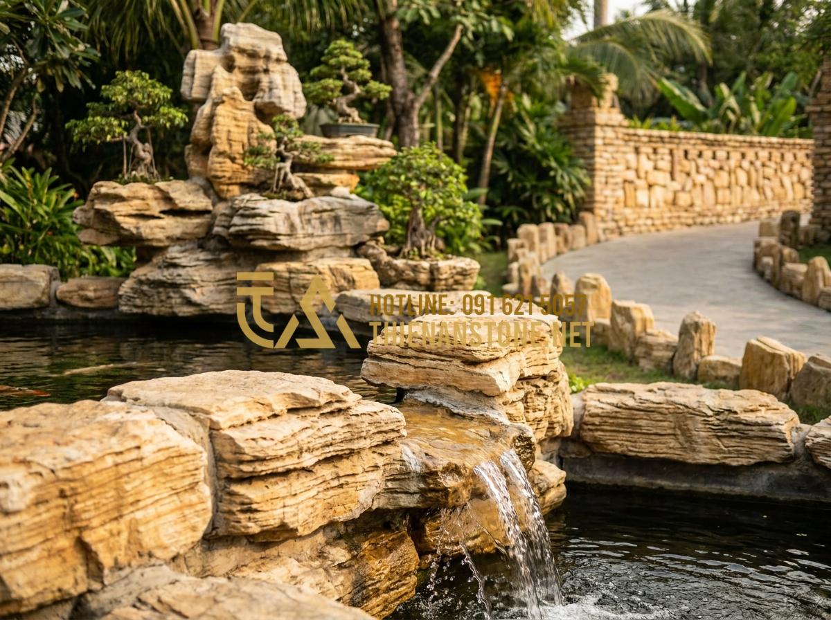 Đá Cổ Thạch Giá Bao Nhiêu? Bảng Báo Giá Chi Tiết Sỉ & Lẻ Mới Nhất - Hình 14 Đá Cổ Thạch Giá Bao Nhiêu? Bảng Báo Giá Chi Tiết Sỉ & Lẻ Mới Nhất - Multiple real project examples of co thach stone usage in Koi ponds, rockeries a