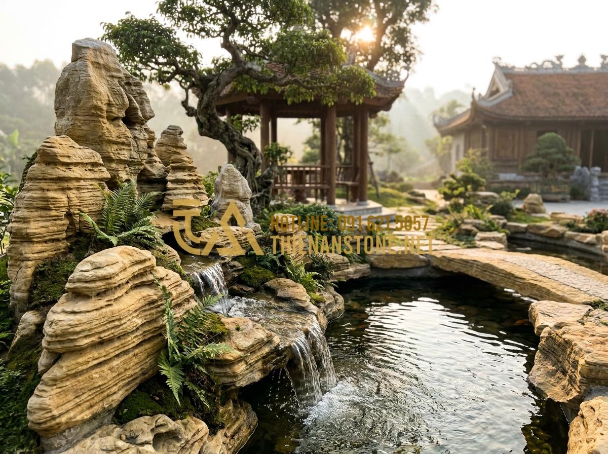 Đá Cổ Thạch Giá Bao Nhiêu? Bảng Báo Giá Chi Tiết Sỉ & Lẻ Mới Nhất - Hình 20 Đá Cổ Thạch Giá Bao Nhiêu? Bảng Báo Giá Chi Tiết Sỉ & Lẻ Mới Nhất - Company branding image of Da Canh Thien An with happy customers and completed st