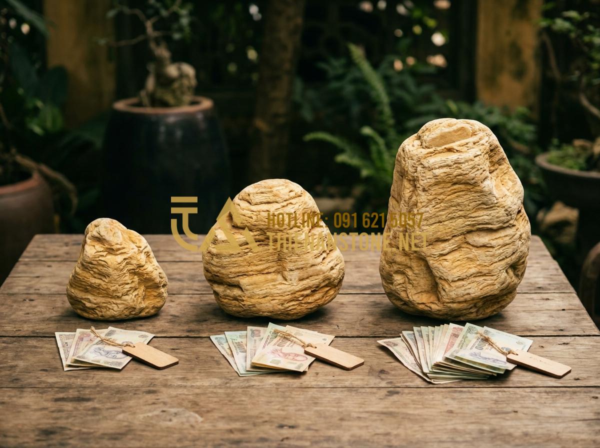 Đá Cổ Thạch Giá Bao Nhiêu? Bảng Báo Giá Chi Tiết Sỉ & Lẻ Mới Nhất - Hình 9 Đá Cổ Thạch Giá Bao Nhiêu? Bảng Báo Giá Chi Tiết Sỉ & Lẻ Mới Nhất - Side-by-side comparison photos of small medium large co thach stones with size l