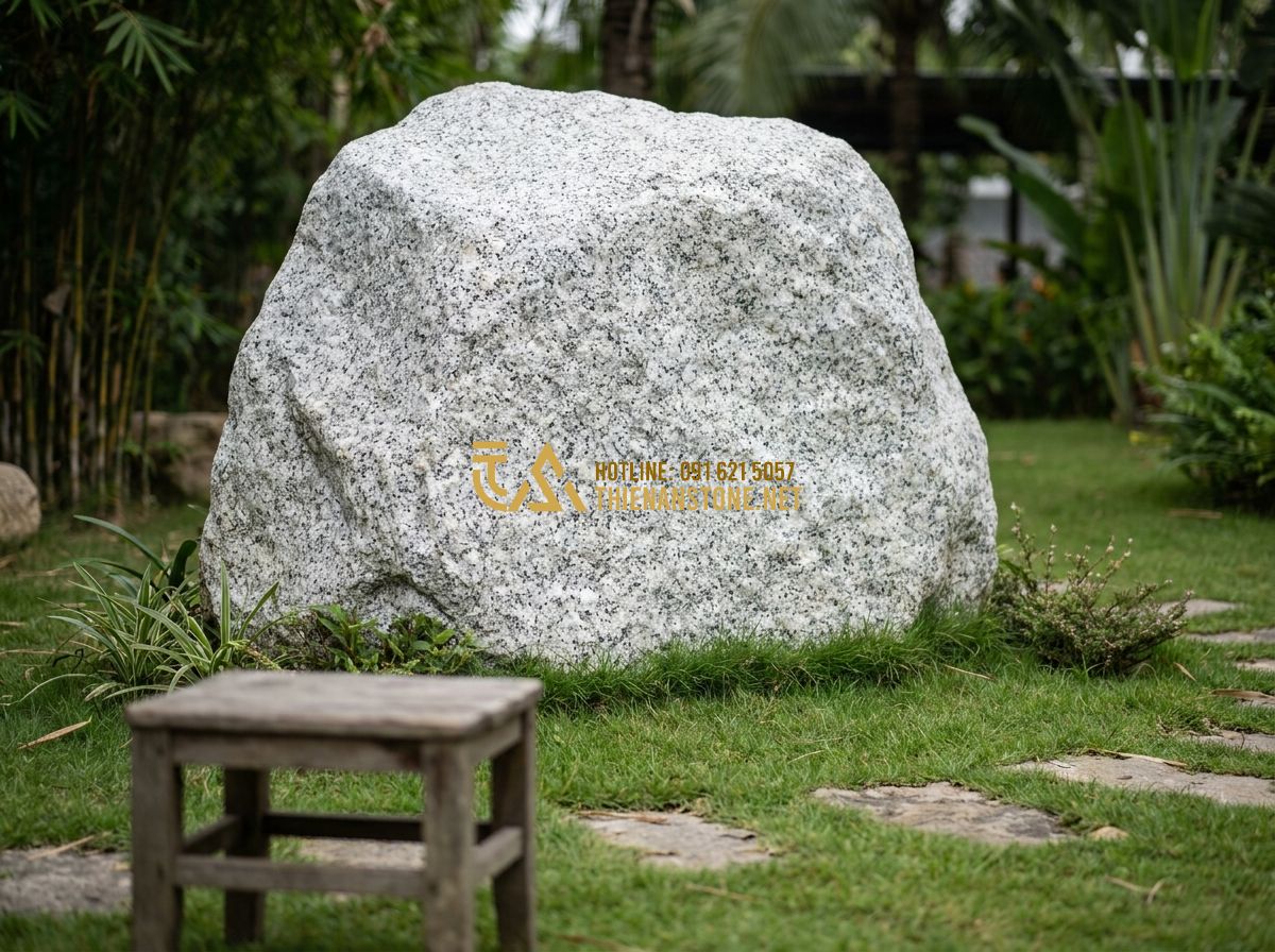 Đá Cubic 10x10, 10x10x5, 100x100x50: Bảng Kích Thước Phổ Biến & Hướng Dẫn Chọn 2026 - Tạo ảnh tiếng Anh: A high-end perspective of a luxury garden pathway using 10x10