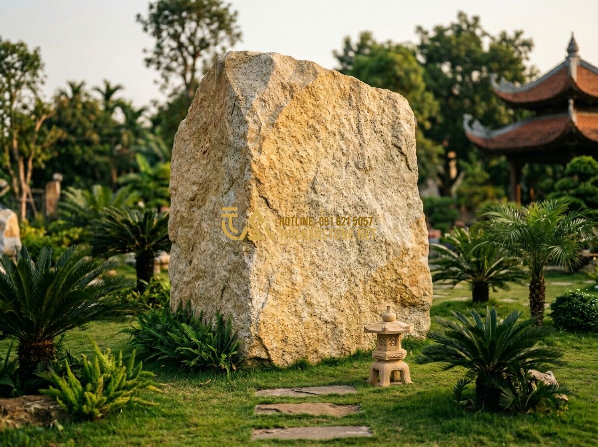 Đá Cubic Lát Sân Đẹp 2026: 130+ Mẫu Đá Cubic Bazan Granite Tự Nhiên Texture Sang Trọng - Hình 7 Đá Cubic Lát Sân Đẹp 2026: 130+ Mẫu Đá Cubic Bazan Granite Tự Nhiên Texture Sang Trọng - Tạo ảnh tiếng Anh: Close-up of a worker's weathered hands carefully placing a sm