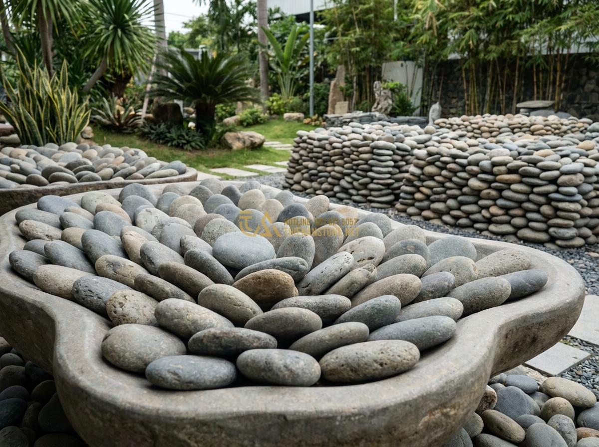 Đá Cuội Lớn (Đá Cuội To): Bảng Giá Chi Tiết & Nơi Mua Chuyên Sỉ Lẻ - Professional stone yard of Da Canh Thien An company with large pebble stocks and