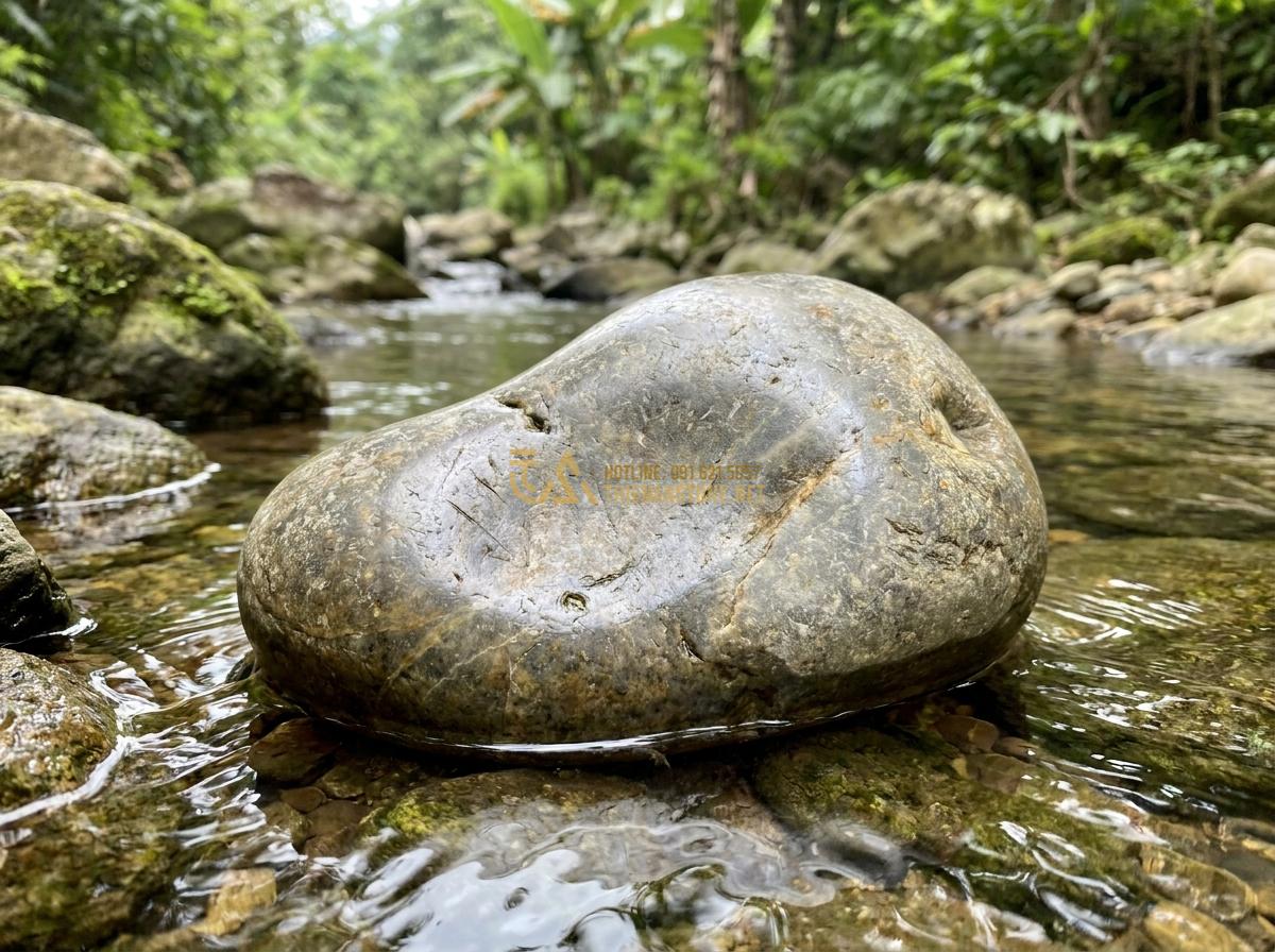 Đá Cuội Lớn (Đá Cuội To): Bảng Giá Chi Tiết & Nơi Mua Chuyên Sỉ Lẻ - Detailed close-up of large river pebbles showing their smooth polished surface,