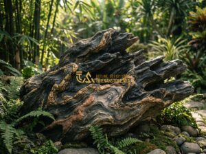 Đá Lũa Đa Sắc Hay Đá Lũa Đen? Nên Chọn Loại Nào Cho Non Bộ? - Professional high-resolution photograph of a multi-colored driftwood stone (đá l