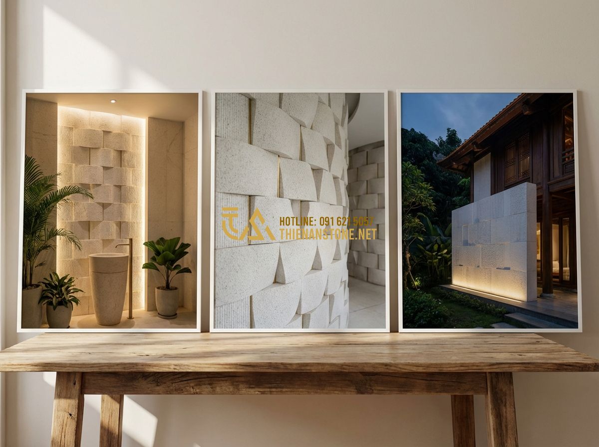 Đá Răng Lược Vàng, Đen, Trắng, Xám Ốp Tường: Đặc Điểm, Ứng Dụng & Mẫu Đẹp Nhất 2026 - Hình 9 Đá Răng Lược Vàng, Đen, Trắng, Xám Ốp Tường: Đặc Điểm, Ứng Dụng & Mẫu Đẹp Nhất 2026 - A collage of the most beautiful comb stone projects of 2026. Includes a 3D patte