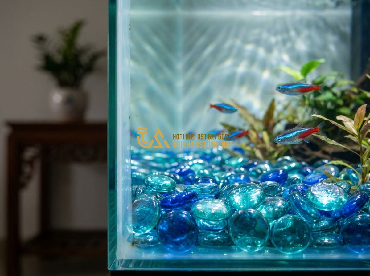 Đá Sỏi Trang Trí Hồ Cá Loại Nào Tốt? Review Chi Tiết Từ A-Z - Hình 7 Đá Sỏi Trang Trí Hồ Cá Loại Nào Tốt? Review Chi Tiết Từ A-Z - Tạo ảnh tiếng Anh: A person using a gravel vacuum (siphon) to clean the substrat