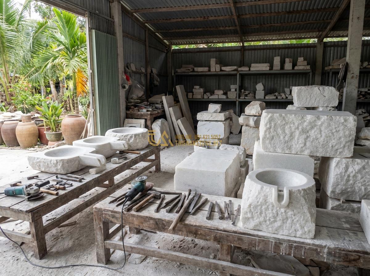 Đài Phun Nước Bằng Đá Phong Thủy: Ý Nghĩa, Cách Bố Trí & Lợi Ích Mang Lại Tài Lộc - Premium selection of natural stones for feng shui fountains including granite, b