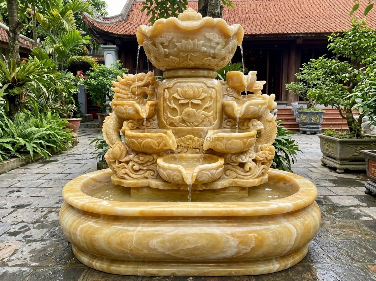 Đài Phun Nước Đá Mỹ Nghệ Cao Cấp: Sự Khác Biệt Giữa Đá Tự Nhiên Và Các Loại Khác - Long-term view of well-maintained artistic stone fountain in pristine condition