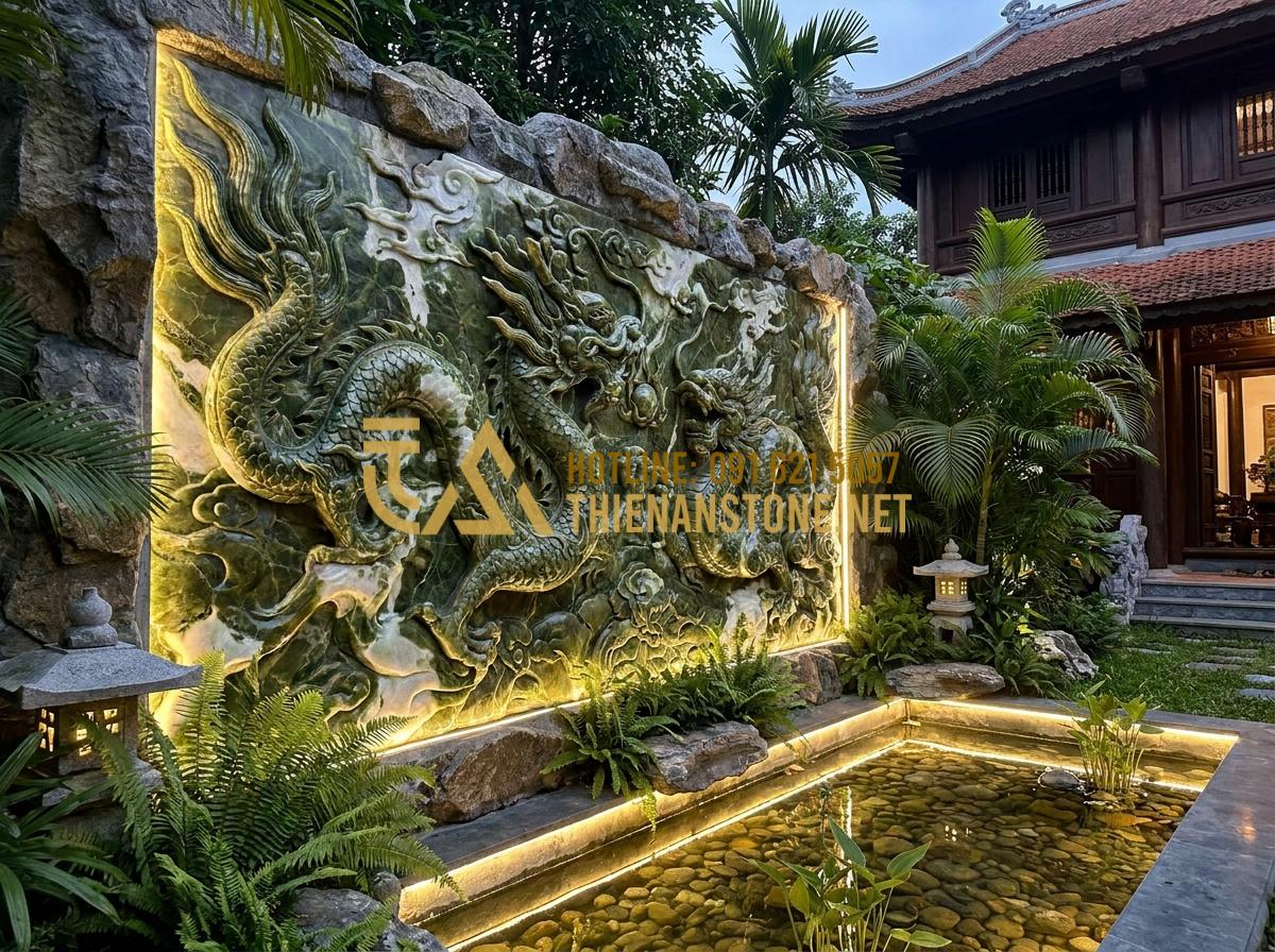 Địa Chỉ Nhận Thi Công Chiếu Rồng Đá Tại Hà Nội, Hải Phòng Và Các Tỉnh Miền Bắc - Hình 8 Địa Chỉ Nhận Thi Công Chiếu Rồng Đá Tại Hà Nội, Hải Phòng Và Các Tỉnh Miền Bắc - Large scale stone dragon panel project completed in Hai Phong port city villa wi