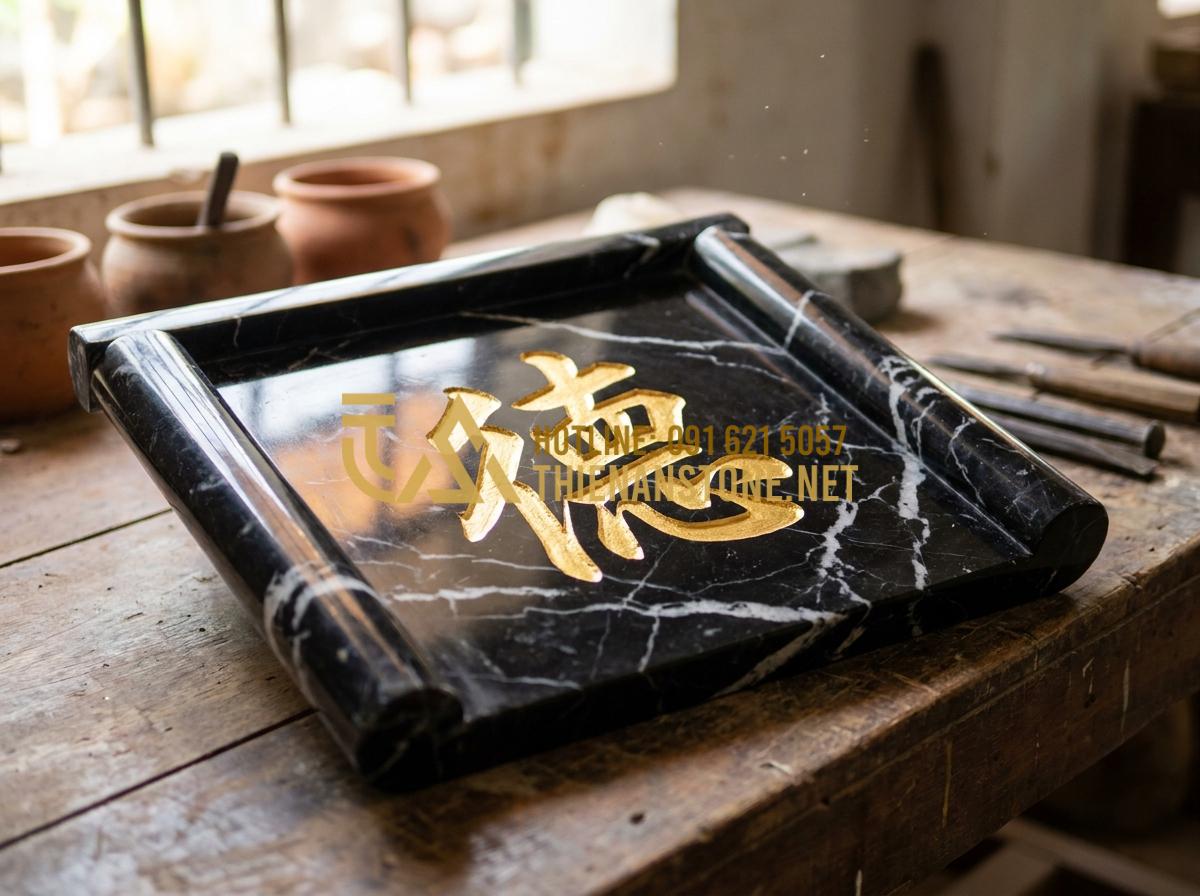 Giải Mã Ý Nghĩa Các Loại Chữ Trên Cuốn Thư Lăng Mộ Thường Gặp - Tạo ảnh tiếng Anh: A detailed shot of the Han character 'Duc' (Virtue) carved on