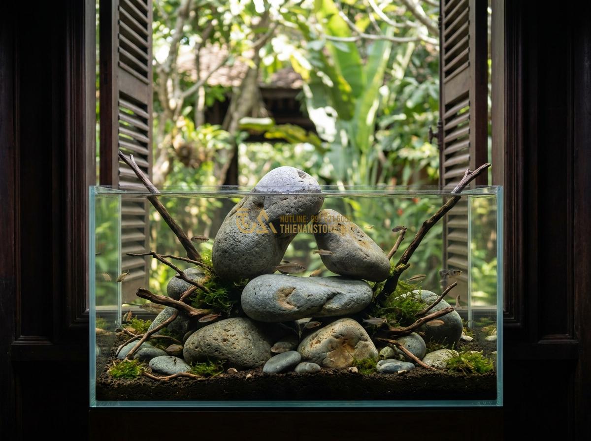 Hướng Dẫn Setup Bể Thủy Sinh & Hồ Biotop Đá Cuội Từ A-Z Cho Người Mới - Inspiring high-end natural biotop pebble aquarium with creative elements and pro