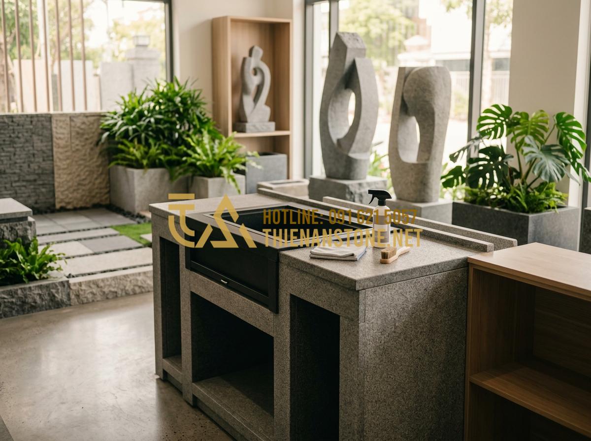Hướng dẫn sử dụng và vệ sinh bếp đá hồng ngoại mini luôn bền đẹp như mới - Hình 9 Hướng dẫn sử dụng và vệ sinh bếp đá hồng ngoại mini luôn bền đẹp như mới - Tạo ảnh tiếng Anh: A customer service representative showing a smiling customer