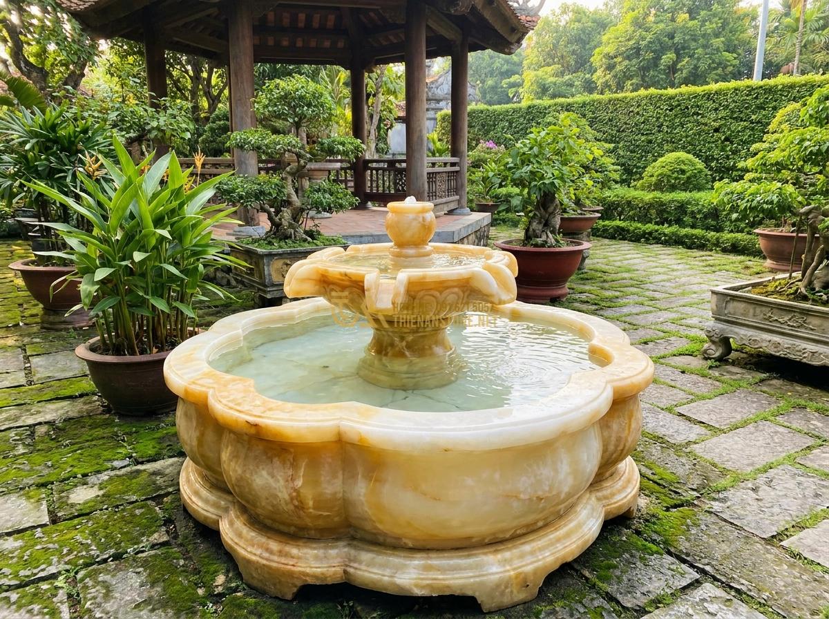 Lợi Ích Tuyệt Vời Khi Sử Dụng Đài Phun Nước Bằng Đá Trong Thiết Kế Tiểu Cảnh & Hồ Cá Koi - Long-term cared stone water feature looking pristine after regular maintenance,