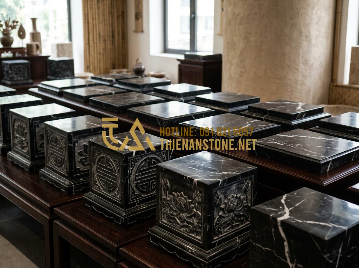 Mẫu chân cột đá vuông và tròn đẹp: Tổng hợp các kích thước chuẩn kiến trúc - Hình 2 Mẫu chân cột đá vuông và tròn đẹp: Tổng hợp các kích thước chuẩn kiến trúc - Tạo ảnh tiếng Anh: A collection of high-quality square stone column bases made o
