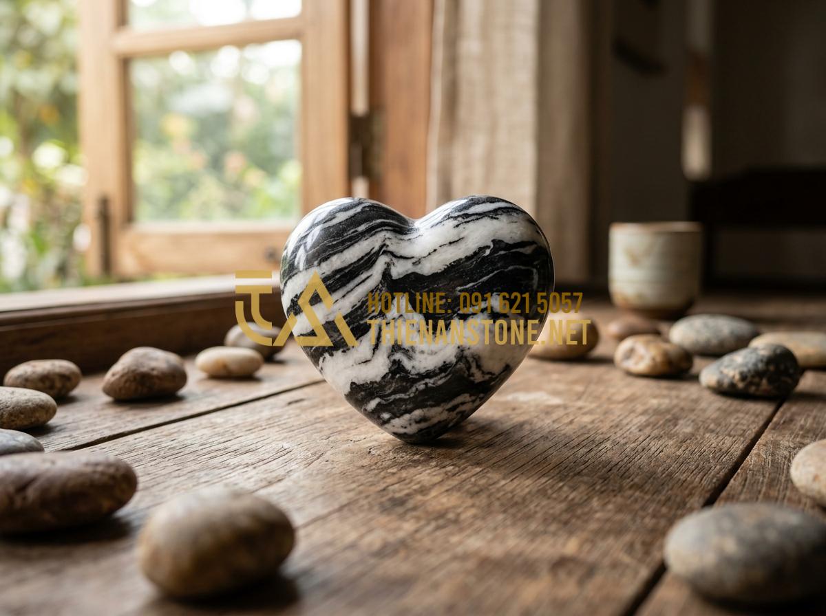 Nguyên liệu làm tranh đá cuội: Hướng dẫn tự làm tranh đá mini tại nhà - Hình 1 Nguyên liệu làm tranh đá cuội: Hướng dẫn tự làm tranh đá mini tại nhà - Tạo ảnh tiếng Anh: A serene close-up shot of a person's hands holding a smooth,
