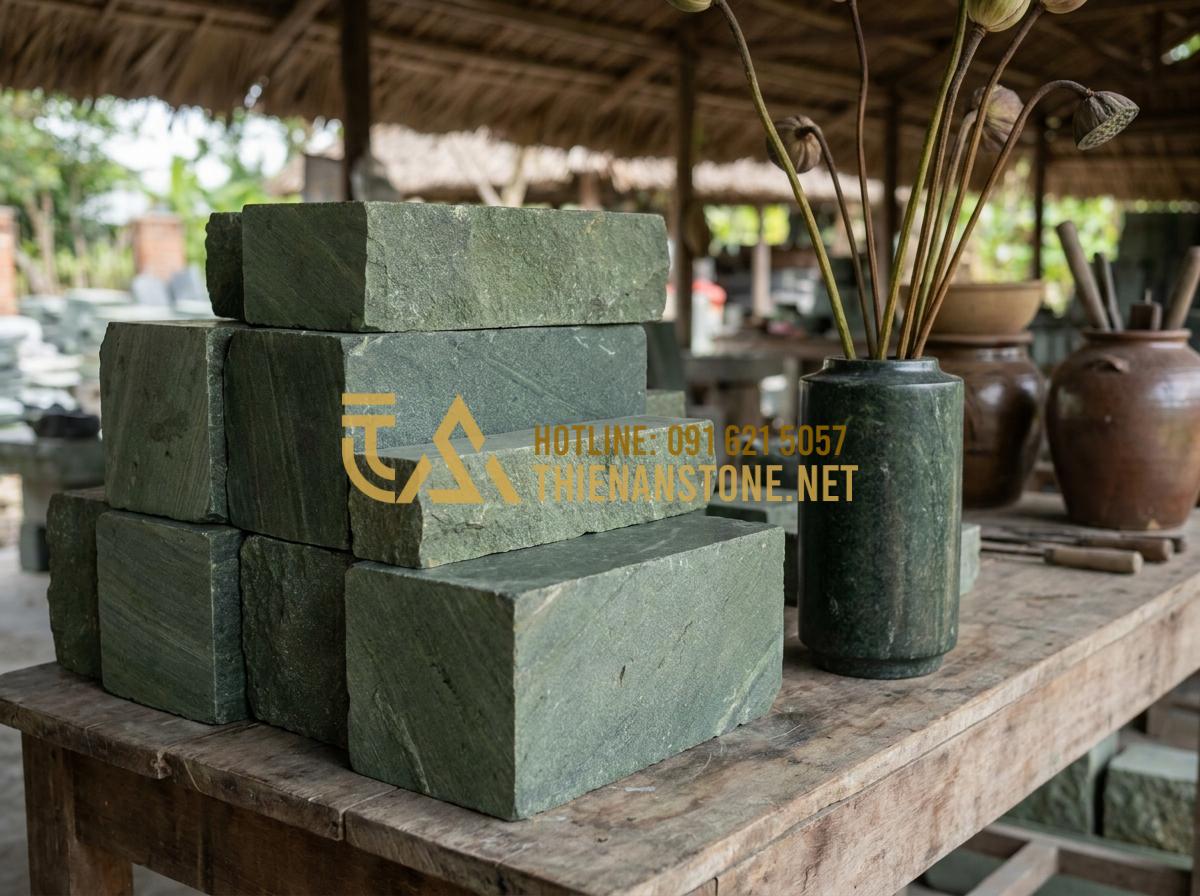 Quy Trình Chế Tác Lọ Hoa Đá Thủ Công: Từ Khối Đá Thô Đến Tác Phẩm Nghệ Thuật - Hình 5 Quy Trình Chế Tác Lọ Hoa Đá Thủ Công: Từ Khối Đá Thô Đến Tác Phẩm Nghệ Thuật - Collection of different natural stone types including granite marble travertine