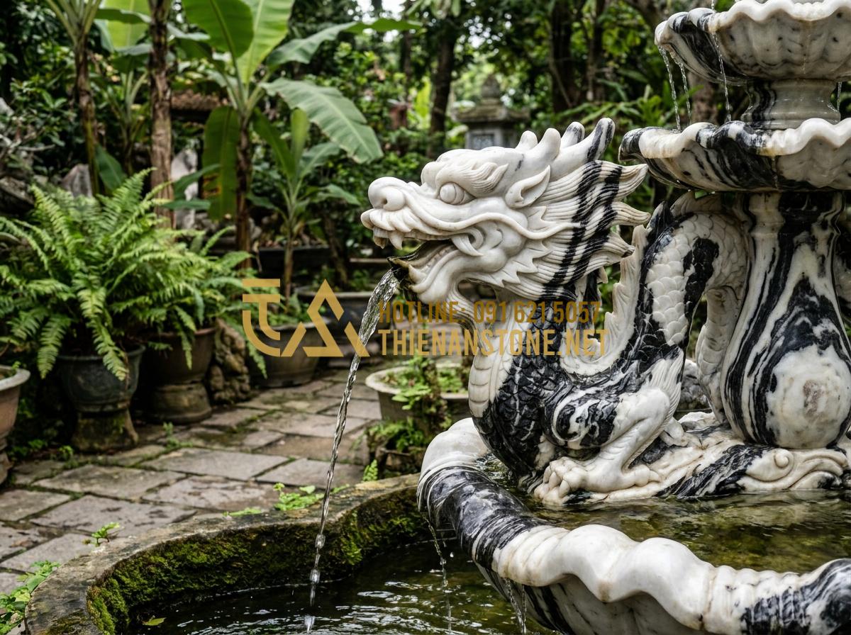 So Sánh Chiếu Rồng Đá Đen, Đá Trắng Và Đá Vàng Nghệ An: Nên Chọn Loại Nào? - Elegant white marble stone dragon carving with smooth polished surface in a Euro