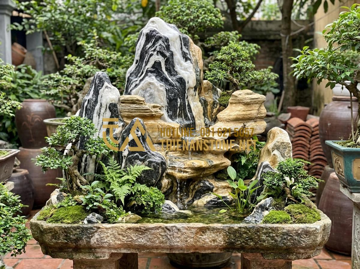 So sánh đá Tuyết Sơn và đá Cổ Thạch: Nên chọn loại nào làm non bộ? - Beautiful hybrid non bo design incorporating both Tuyet Son and Co Thach stones 
