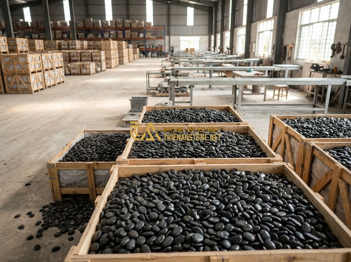 Sỏi Trang Trí Chậu Cây Cảnh Và Gốc Cây: Bí Quyết Làm Đẹp Chuyên Nghiệp - Hình 8 Sỏi Trang Trí Chậu Cây Cảnh Và Gốc Cây: Bí Quyết Làm Đẹp Chuyên Nghiệp - Tạo ảnh tiếng Anh: A professional display of various types of decorative stones
